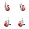 Service Caster 3 Inch 316SS Red Polyurethane Swivel 1/2 Inch Threaded Stem Caster Brakes, 2PK SS316TS20S314-PPUBRED-121315-2-TLB-2 - alternate 1